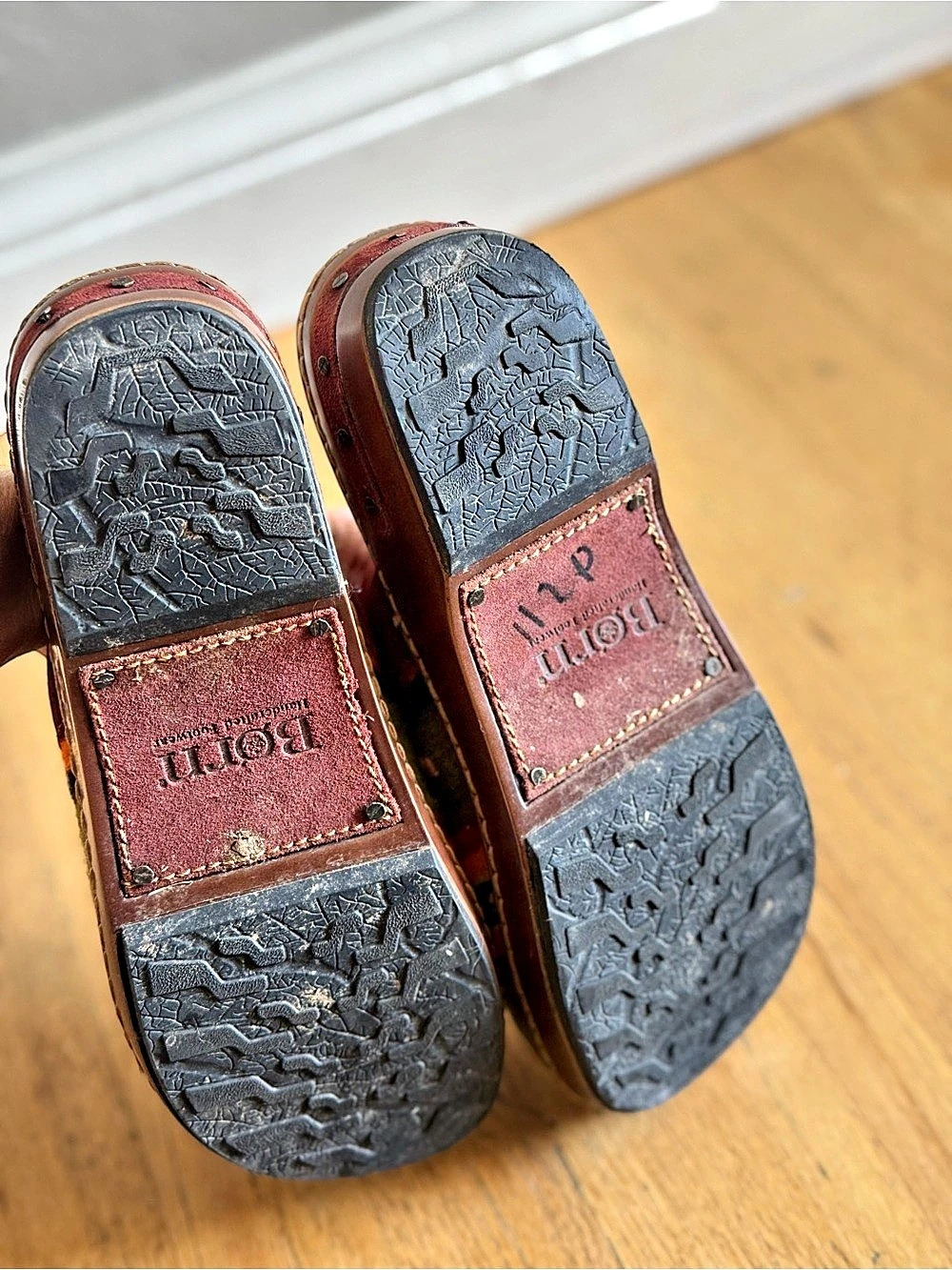 Born Women's Woven Geometric Mules in Green & Red - Picture 6 of 8